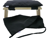 Meditation Stool/Bench Seiza + Cushion + Bag ,Organic Kapok Filled,folding legs, British Alder wood, handcrafted, 48 x 17 cm, Carry Bag size 61 x 31 cm