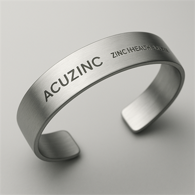 Acuzinc Zinc Health Bangle, 8 mm width , Hand made in UK