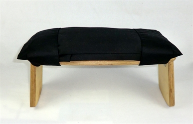 Meditation Stool Cushion , Black Gabardine ,Organic Kapok Filled